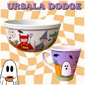 Ursula Dodge Goblins Halloween Serving Bowl And Mug